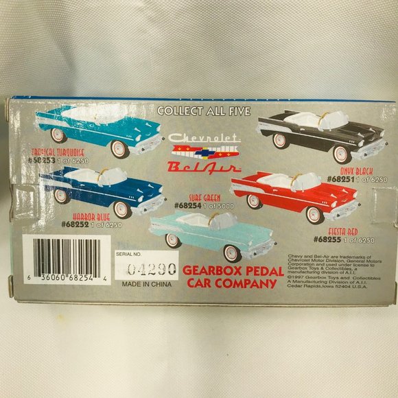 Gearbox 1997 Vintage 1957 Chevy Bel Air Convertible Serial #04290 Pedal Car New - Picture 4 of 10